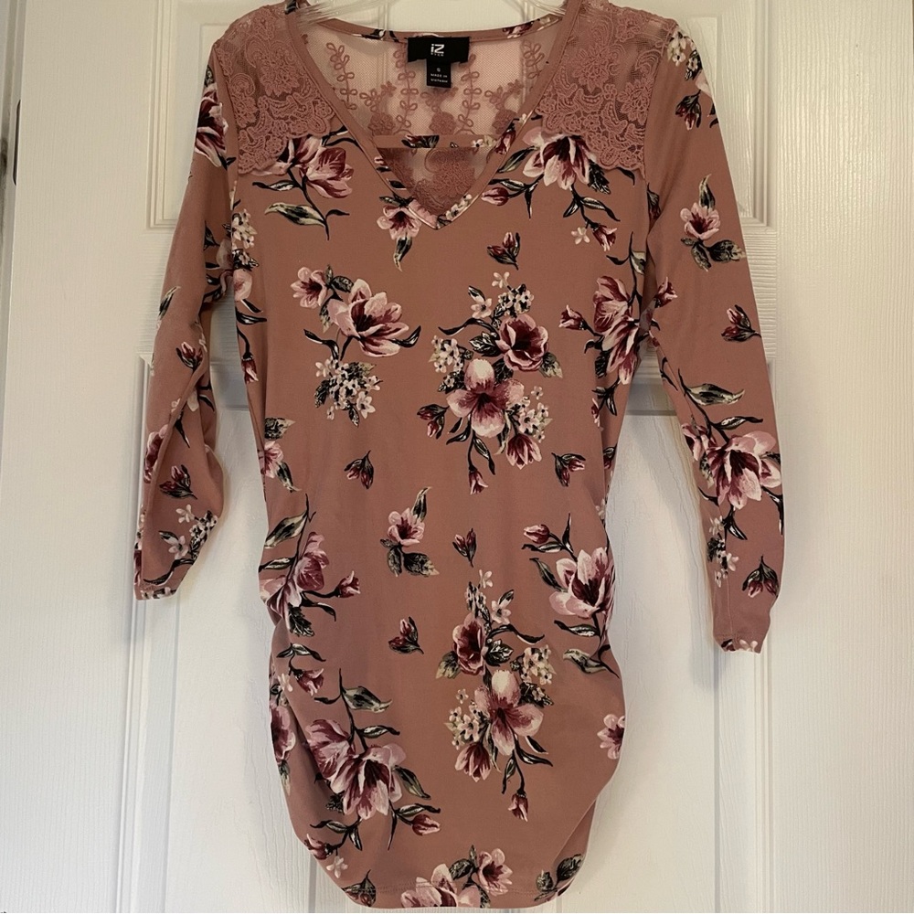 Pink Floral and Lace Blouse